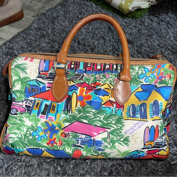 RARE! Dooney & Bourke " Sandbar " Tropical Print Satchel Purse. - Picture 2 of 9